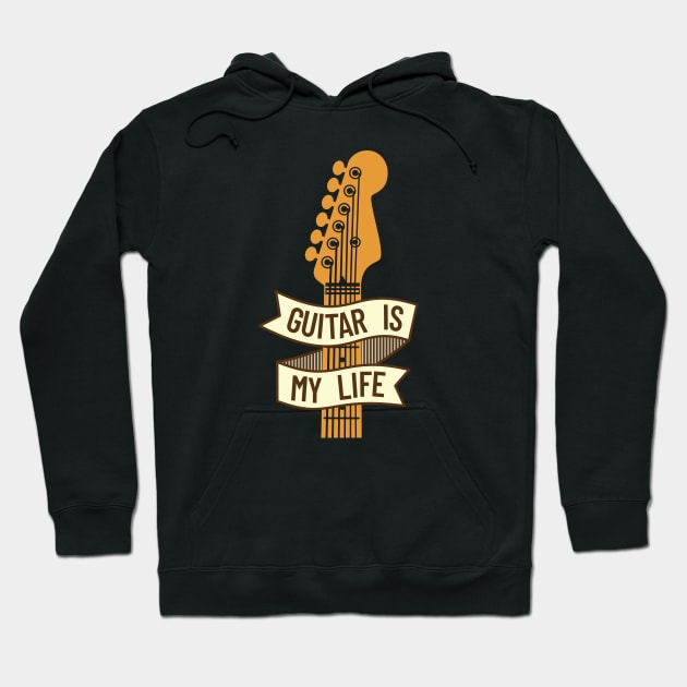 Guitar is My Life Electric Guitar Headstock Hoodie by nightsworthy